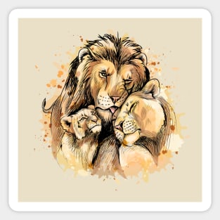 family of lion Sticker